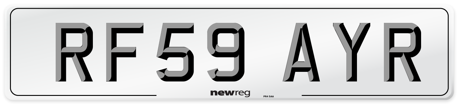 RF59 AYR Number Plate from New Reg